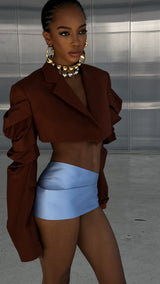 Mikka Cropped Jacket Brown