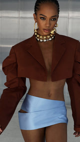 Mikka Cropped Jacket Brown