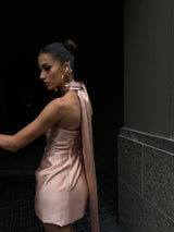 Andres Strapless Dress Rose Gold
