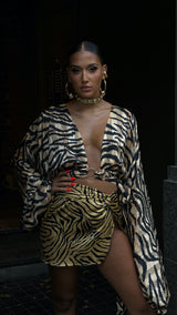 Tulum Mini Skirt Gold Zebra