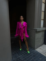 Tulum Feather Wrap Top Pink