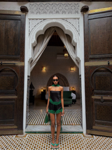 Florentina Blouse Black with Green Lace