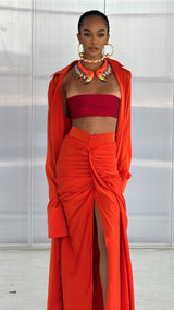 La Luna Mermaid Skirt Coral Red