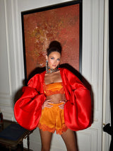 Rio Bandita Top Orange with Orange Lace