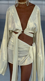 Malia Blouse Acqua Gold