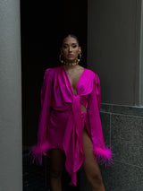 Tulum Feather Wrap Top Pink