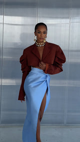 Nina Tulum Long Skirt Baby Blue