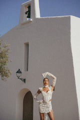 La Bonita Full Body Corset White Lace with Necktie