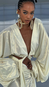 Malia Blouse Acqua Gold