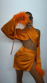 Tulum Feather Wrap Top Burnt Orange