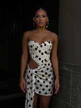 Femme Fatale Corset Polka Dot Print