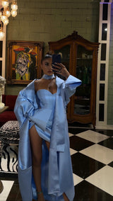 Andres Long Jacket Baby Blue