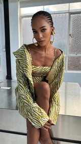 Nammos Mini Skirt in Gold Tiger Print