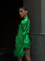 Tulum Feather Wrap Top Peacock Top