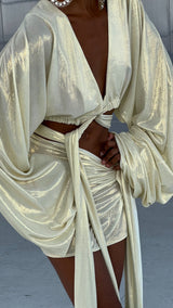 Malia Blouse Acqua Gold