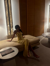 Nudo Long Dress Yellow With Lace