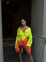 Rio Robe Fluro Yellow Orange Lace