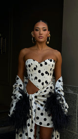 Femme Fatale Corset Polka Dot Print