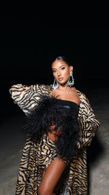 Rio Robe Long Tiger Print