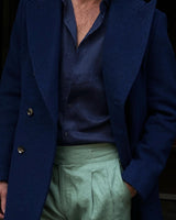 Nico Double-Breasted Wool and Cashmere Coat in Cobalt Blue