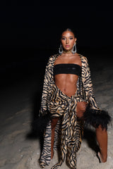 Rio Robe Long Tiger Print