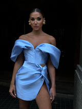 Nina Tulum Mini Skirt Baby Blue