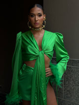 Tulum Mini Skirt Peacock Green