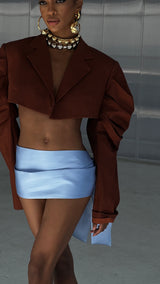 Mikka Cropped Jacket Brown