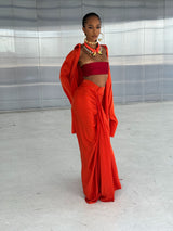 La Luna Mermaid Skirt Coral Red