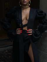 Tulum Mini Skirt Black Linen