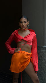 Tulum Mini Skirt Orange