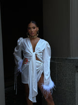 Tulum Mini Skirt Dove White