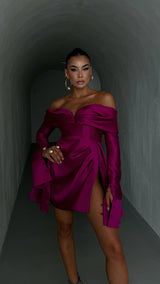 NINETTA MINI DRESS FUCHSIA PINK