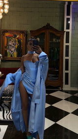 Andres Long Jacket Baby Blue