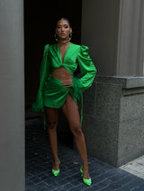 Tulum Mini Skirt Peacock Green