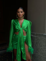 Tulum Mini Skirt Peacock Green