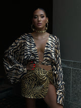 Tulum Mini Skirt Gold Zebra