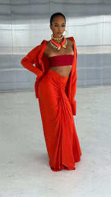 La Luna Mermaid Skirt Coral Red