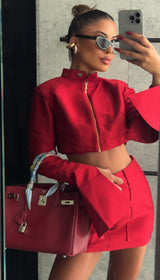 Femme Fatale Mini Zip Skirt 2.0 Ruby Red