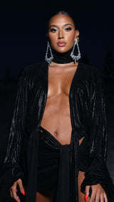 Malia Blouse Acqua Black