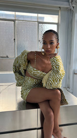 Nammos Mini Skirt in Gold Tiger Print