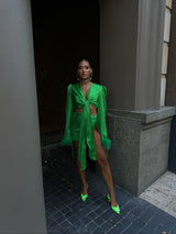 Tulum Feather Wrap Top Peacock Top