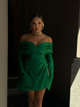 NINETTA MINI DRESS EMERALD GREEN