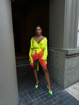 Rio Robe Fluro Yellow Orange Lace