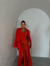 La Luna Mermaid Skirt Coral Red