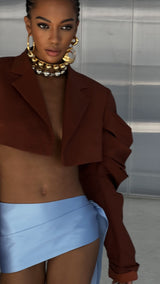Mikka Cropped Jacket Brown