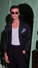 Safari Jacket Black Linen