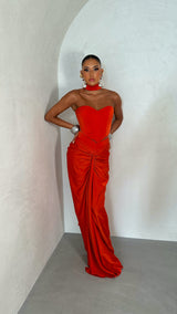 La Luna Mermaid Skirt Coral Red