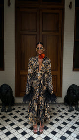 Rio Robe Long Animal Print