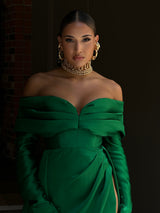 NINETTA MINI DRESS EMERALD GREEN